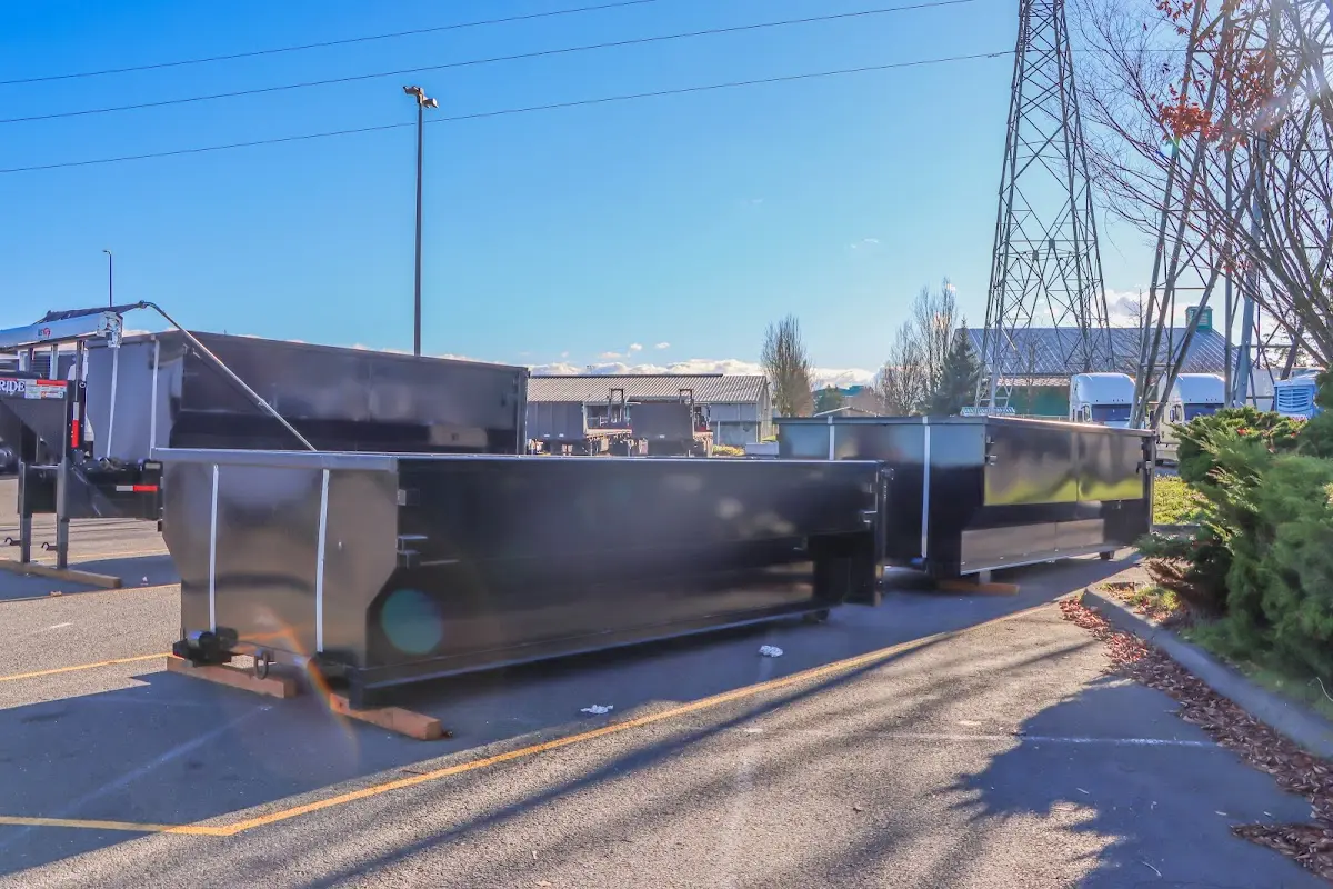Roll-off dumpster ready for waste disposal at job site for 8 Yard Dumpster Rental in Wilmer